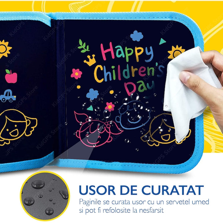 Caiet cu pagini negre table negre pentru desenat KidProtect Caiet cu pagini negre table negre pentru desenat KidProtect